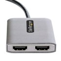 StarTech MST14DP122HD adapter kablowy 0,3 m DisplayPort 2 x HDMI Czarny, Szary StarTech.com