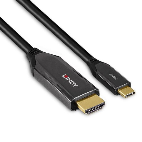 Lindy 43367 adapter kablowy 1 m USB Type-C HDMI Typu A (Standard) Czarny Lindy