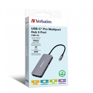 Verbatim CMH-05 USB Type-C 5000 Mbit/s Srebrny Verbatim