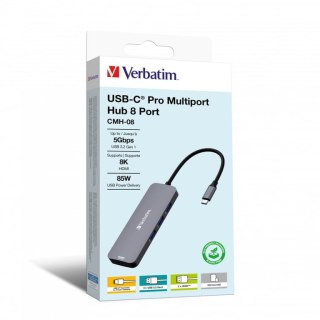 Verbatim CMH-08 USB Type-C 5000 Mbit/s Srebrny Verbatim