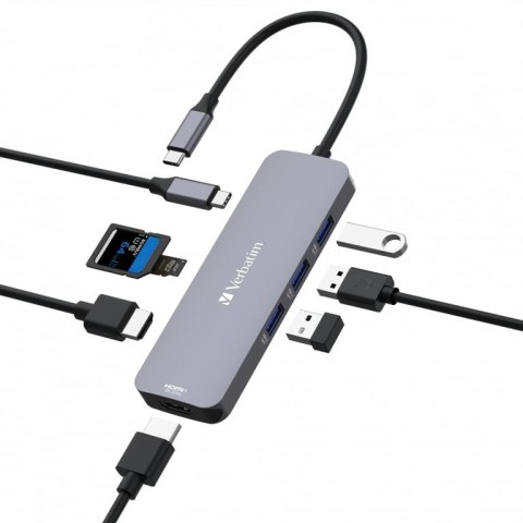 Verbatim CMH-08 USB Type-C 5000 Mbit/s Srebrny Verbatim