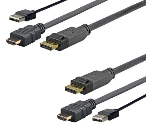 Vivolink PROHDMIUSBDP1 adapter kablowy 1 m DisplayPort HDMI + USB Czarny Vivolink