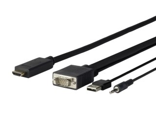 Vivolink Pro VGA + Audio to HDMI 1M VGA (D-Sub) + 3.5mm + USB Type-A Czarny Vivolink