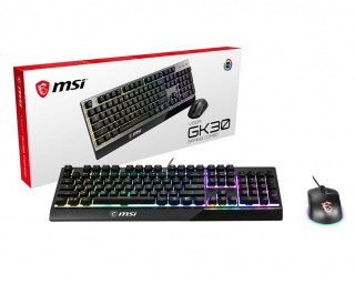 MSI VIGORGK30COMBOUS klawiatura Dołączona myszka USB QWERTY UK międzynarodowy Czarny MSI