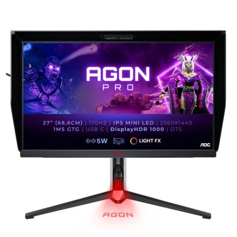 AOC AG274QXM monitor komputerowy 68,6 cm (27") 2560 x 1440 px Quad HD LED Czarny, Czerwony AOC