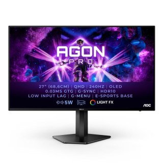 AOC AG276QZD monitor komputerowy 67,3 cm (26.5") 2560 x 1440 px Quad HD OLED Czarny AOC