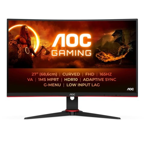 AOC G2 C27G2E/BK monitor komputerowy 68,6 cm (27") 1920 x 1080 px Czarny, Czerwony AOC