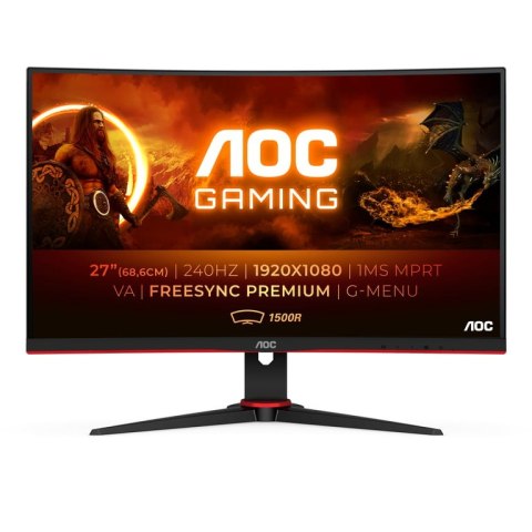 AOC G2 C27G2ZE/BK monitor komputerowy 68,6 cm (27") 1920 x 1080 px Full HD LED Czarny, Czerwony AOC