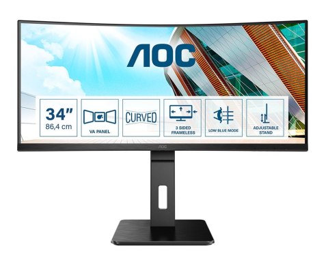 AOC P2 CU34P2A LED display 86,4 cm (34") 3440 x 1440 px Quad HD Czarny AOC