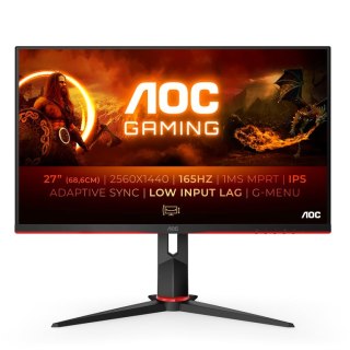 AOC Q27G2S/EU monitor komputerowy 68,6 cm (27") 2560 x 1440 px Quad HD LED Czarny, Czerwony AOC