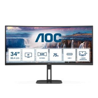 AOC V5 CU34V5C LED display 86,4 cm (34") 3440 x 1440 px Wide Quad HD Czarny AOC