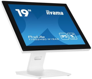 Iiyama ProLite T1932MSC-W1SAG monitor komputerowy 48,3 cm (19") 1280 x 1024 px Full HD LED Ekran dotykowy Blad Biały Iiyama