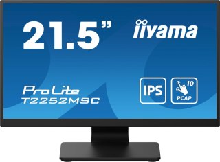 Iiyama ProLite T2252MSC-B2 monitor komputerowy 54,6 cm (21.5") 1920 x 1080 px Full HD LCD Ekran dotykowy Czarny Iiyama