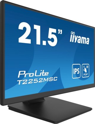 Iiyama ProLite T2252MSC-B2 monitor komputerowy 54,6 cm (21.5") 1920 x 1080 px Full HD LCD Ekran dotykowy Czarny Iiyama