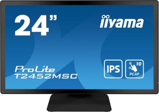 Iiyama ProLite T2452MSC-B1 monitor komputerowy 60,5 cm (23.8") 1920 x 1080 px Full HD LCD Ekran dotykowy Przeznaczony dla wielu  Iiyama