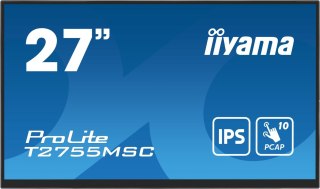 Iiyama ProLite T2755MSC-B1 monitor komputerowy 68,6 cm (27") 1920 x 1080 px Full HD LED Ekran dotykowy Blad Czarny Iiyama