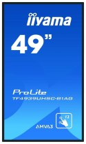 Iiyama ProLite TF4939UHSC-B1AG monitor komputerowy 124,5 cm (49") 3840 x 2160 px 4K Ultra HD LED Ekran dotykowy Przeznaczony dla Iiyama