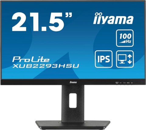 Iiyama ProLite XUB2293HSU-B6 monitor komputerowy 54,6 cm (21.5") 1920 x 1080 px Full HD LED Czarny Iiyama