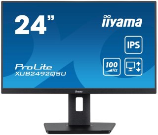 Iiyama ProLite XUB2492QSU-B1 monitor komputerowy 60,5 cm (23.8") 2560 x 1440 px Wide Quad HD LED Czarny Iiyama