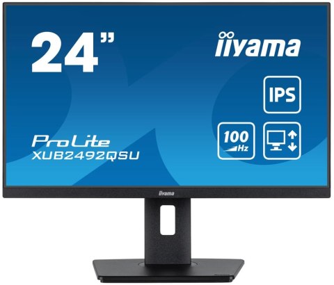 Iiyama ProLite XUB2492QSU-B1 monitor komputerowy 60,5 cm (23.8") 2560 x 1440 px Wide Quad HD LED Czarny Iiyama