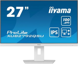 Iiyama ProLite XUB2792QSU-W6 monitor komputerowy 68,6 cm (27") 2560 x 1440 px Wide Quad HD LED Biały Iiyama