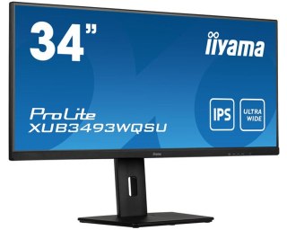 Iiyama ProLite XUB3493WQSU-B5 monitor komputerowy 86,4 cm (34") 3440 x 1440 px UltraWide Quad HD LED Czarny Iiyama