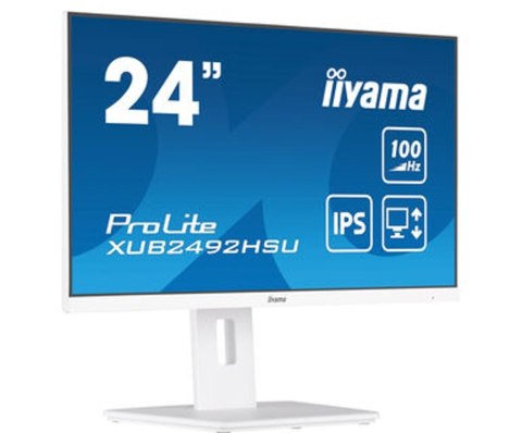 Iiyama XUB2492HSU-W6 monitor komputerowy 60,5 cm (23.8") 1920 x 1080 px Full HD LED Biały Iiyama