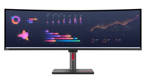 Lenovo ThinkVision P49w-30 LED display 124,5 cm (49") 5120 x 1440 px DQHD Czarny Lenovo