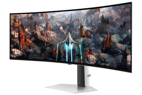 Samsung Odyssey G93SC monitor komputerowy 124,5 cm (49") 5120 x 1440 px Dual QHD OLED Srebrny Samsung