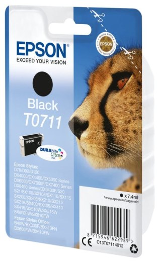 Epson Cheetah Singlepack Black T0711 DURABrite Ultra Ink Epson