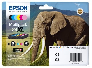 Epson Elephant Multipack 6-colours 24XL Claria Photo HD Ink Epson