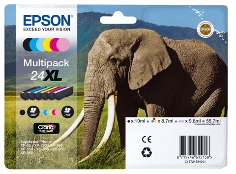 Epson Elephant Multipack 6-colours 24XL Claria Photo HD Ink Epson