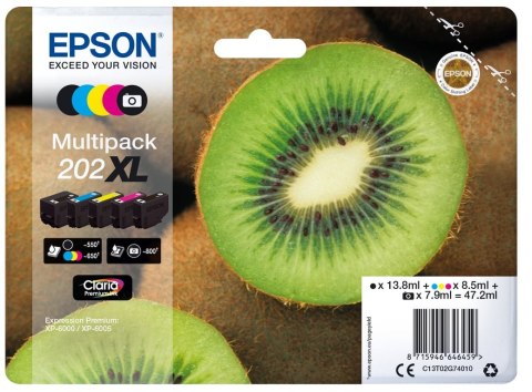 Epson Kiwi Multipack 5-colours 202XL Claria Premium Ink Epson