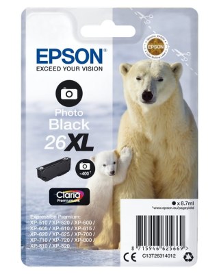 Epson Polar bear Singlepack Photo Black 26XL Claria Premium Ink Epson