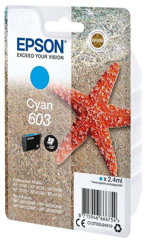 Epson Singlepack Cyan 603 Ink Epson