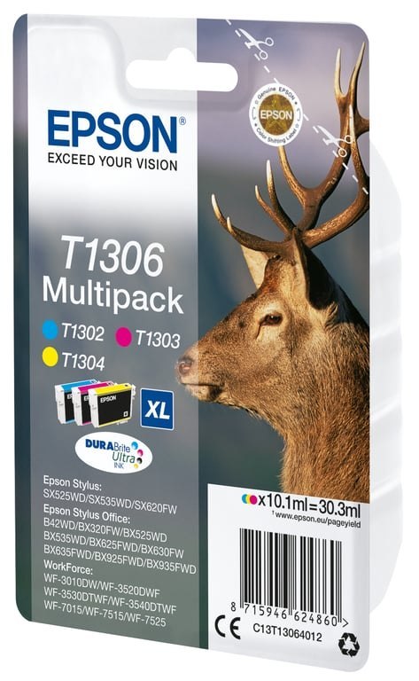 Epson Stag Multipack 3-kolorowy T1306 DURABrite Ultra Ink Epson