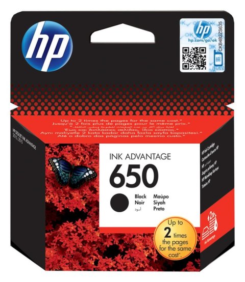 HP 650 oryginalny wkład atramentowy Ink Advantage czarny HP