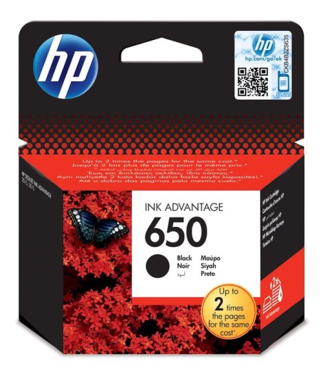 HP 650 oryginalny wkład atramentowy Ink Advantage czarny HP