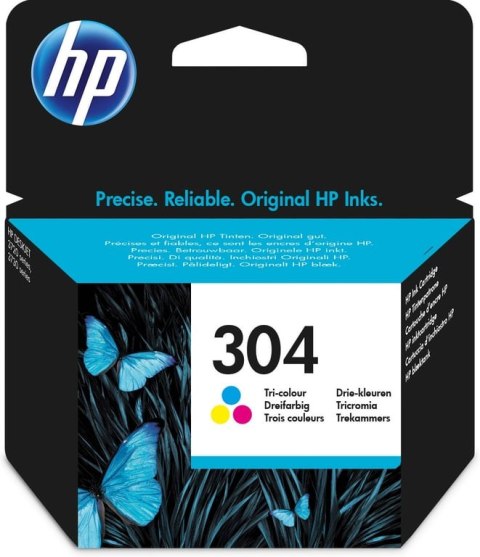 HP Oryginalny trójkolorowy wkład atramentowy 304 HP