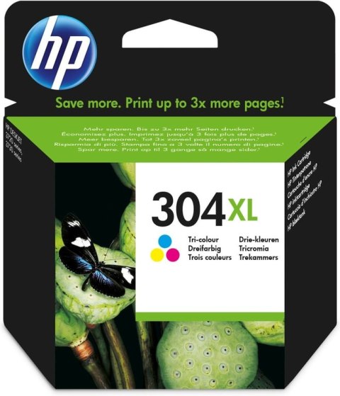 HP Oryginalny trójkolorowy wkład atramentowy 304XL HP