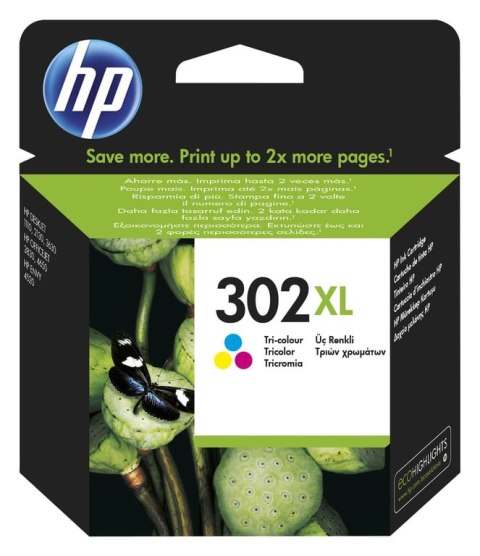 HP Oryginalny wkład atramentowy 302XL, trójkolorowy XL HP