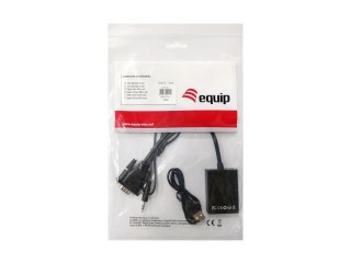 Equip 119038 adapter kablowy 0,2 m VGA (D-Sub) + 3.5mm DVI-D + USB Czarny Equip