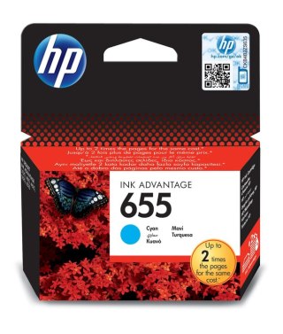 HP 655 oryginalny wkład atramentowy Ink Advantage błękitny HP