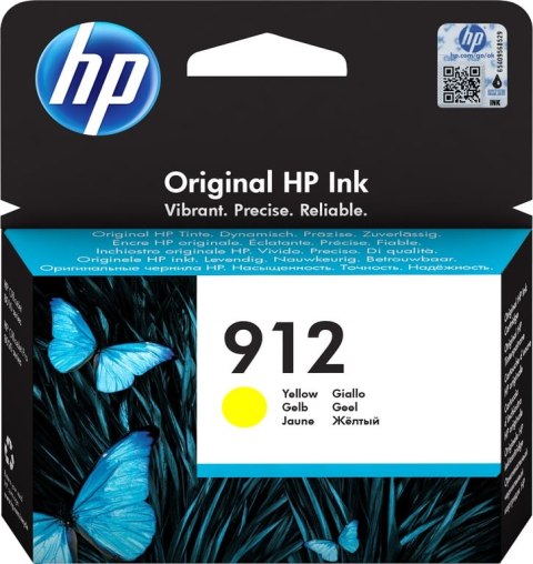 HP 912 oryginalny wkład atramentowy żółty HP