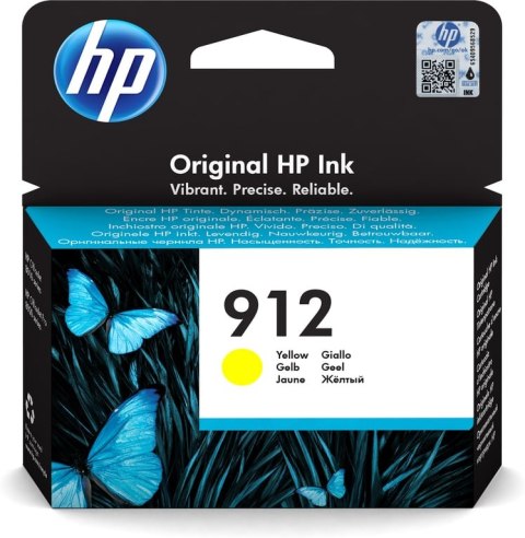 HP 912 oryginalny wkład atramentowy żółty HP