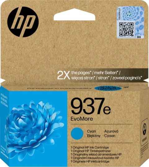 HP Oryginalny błękitny tusz 937e EvoMore HP