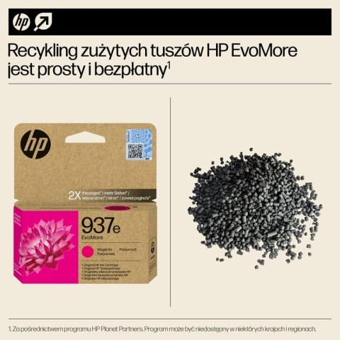 HP Oryginalny purpurowy tusz 937e EvoMore HP