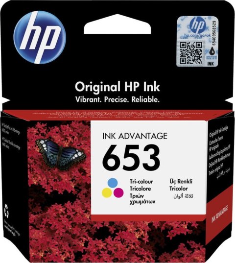 HP Oryginalny trójkolorowy wkład atramentowy 653 Advantage HP