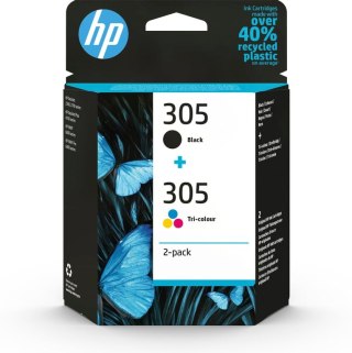 HP Zestaw 2 oryginalnych trójkolorowy/czarnych wkładów atramentowych 305 HP