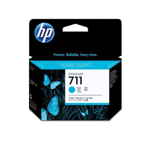 HP Zestaw 3 sztuk błękitnych wkładów atramentowych 711 DesignJet 29 ml HP